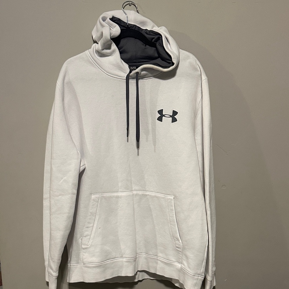 Under Armour Men's White and Black Hoodie